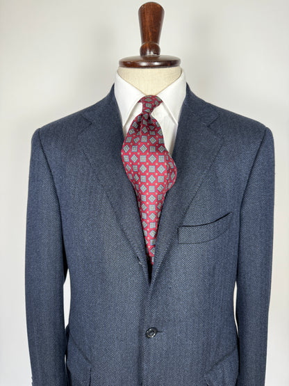 Giacca in puro cashmere spigato tessuto Loro Piana - tg. 50