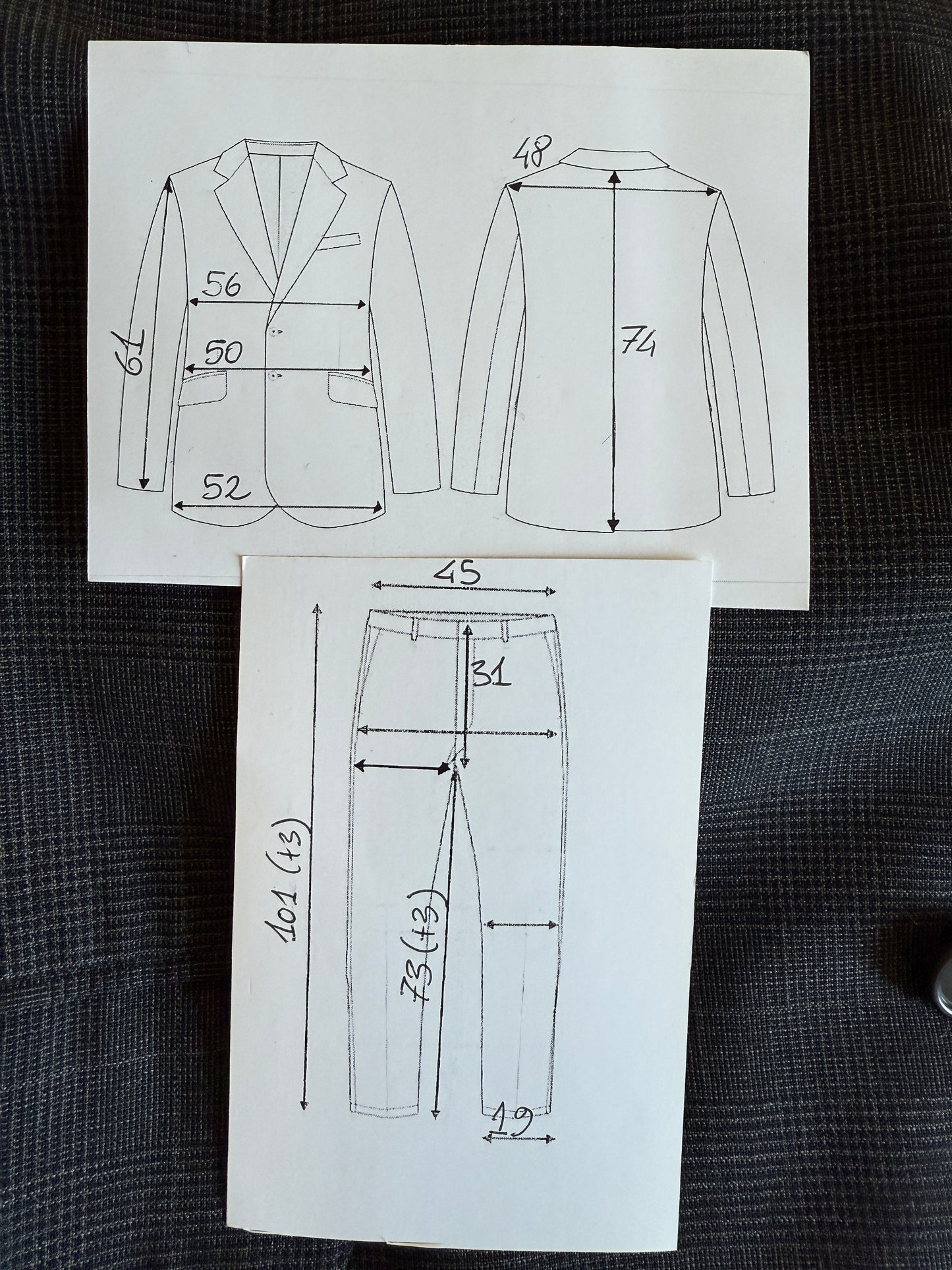 Completo Caruso in fresco lana sfoderato principe di Galles - tg. 50