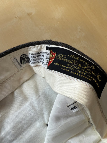 Pantaloni in tweed spinato donegal cachi/marrone (NOS) - tg. 46