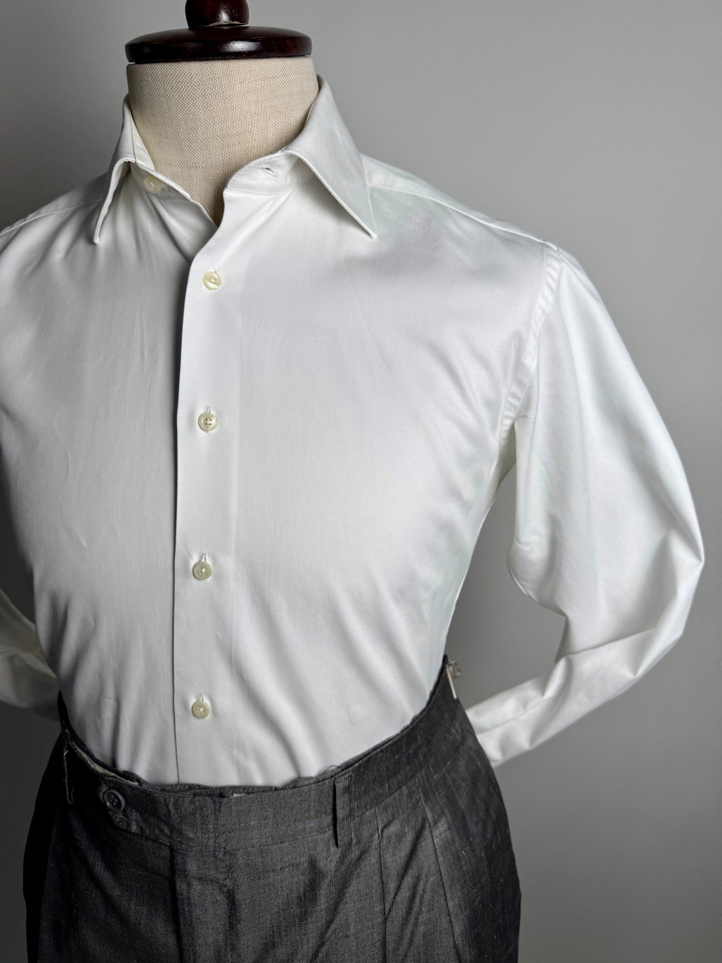 Camicia bianca Suitsupply twill cotone egiziano - XS/S collo 38