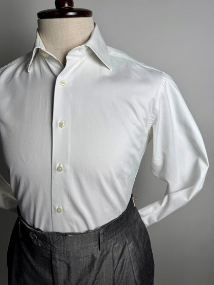 Camicia bianca Suitsupply twill cotone egiziano - XS/S collo 38