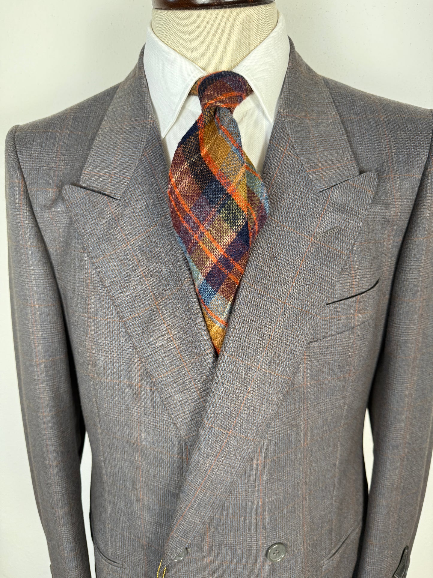 Completo doppiopetto anni ‘70/‘80 flanella principe di Galles (NOS) - tg. 48