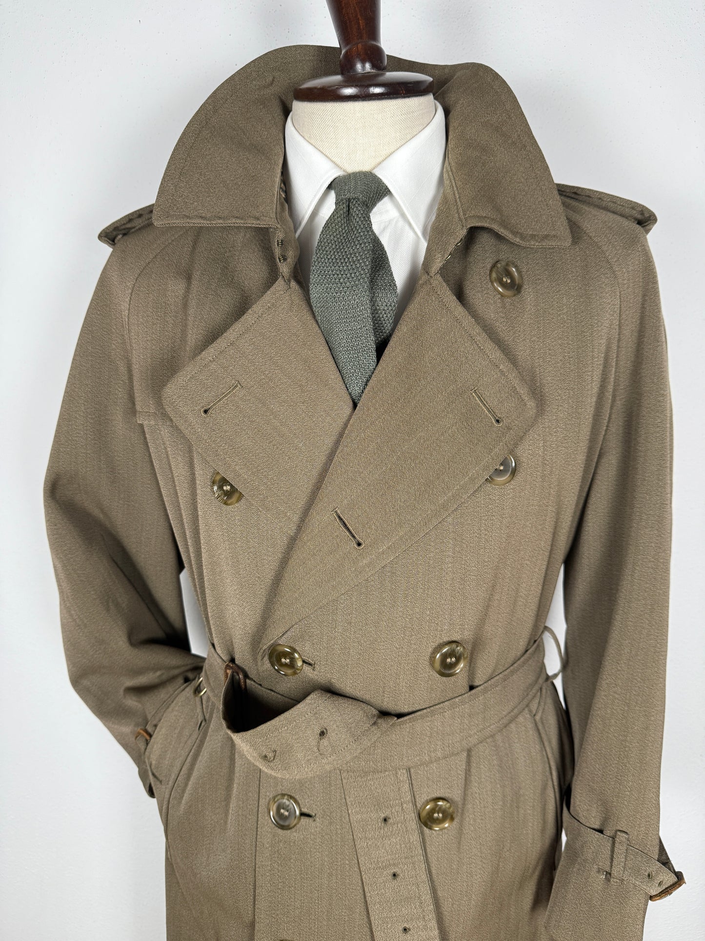 Trench Burberrys anni ‘80 in covert 100% lana - tg. 50-52