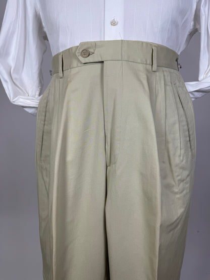 Pantaloni 100% cotone beige sabbia anni ‘80 (NOS) - tg. 46