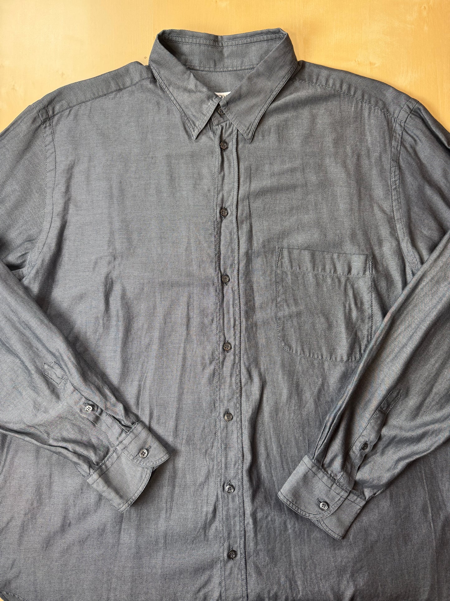 Camicia Armani Collezioni twill blu - L/XL collo 44