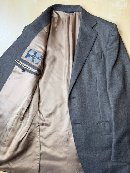 Giacca in lana e cashmere marrone spigato - tg. 44/46