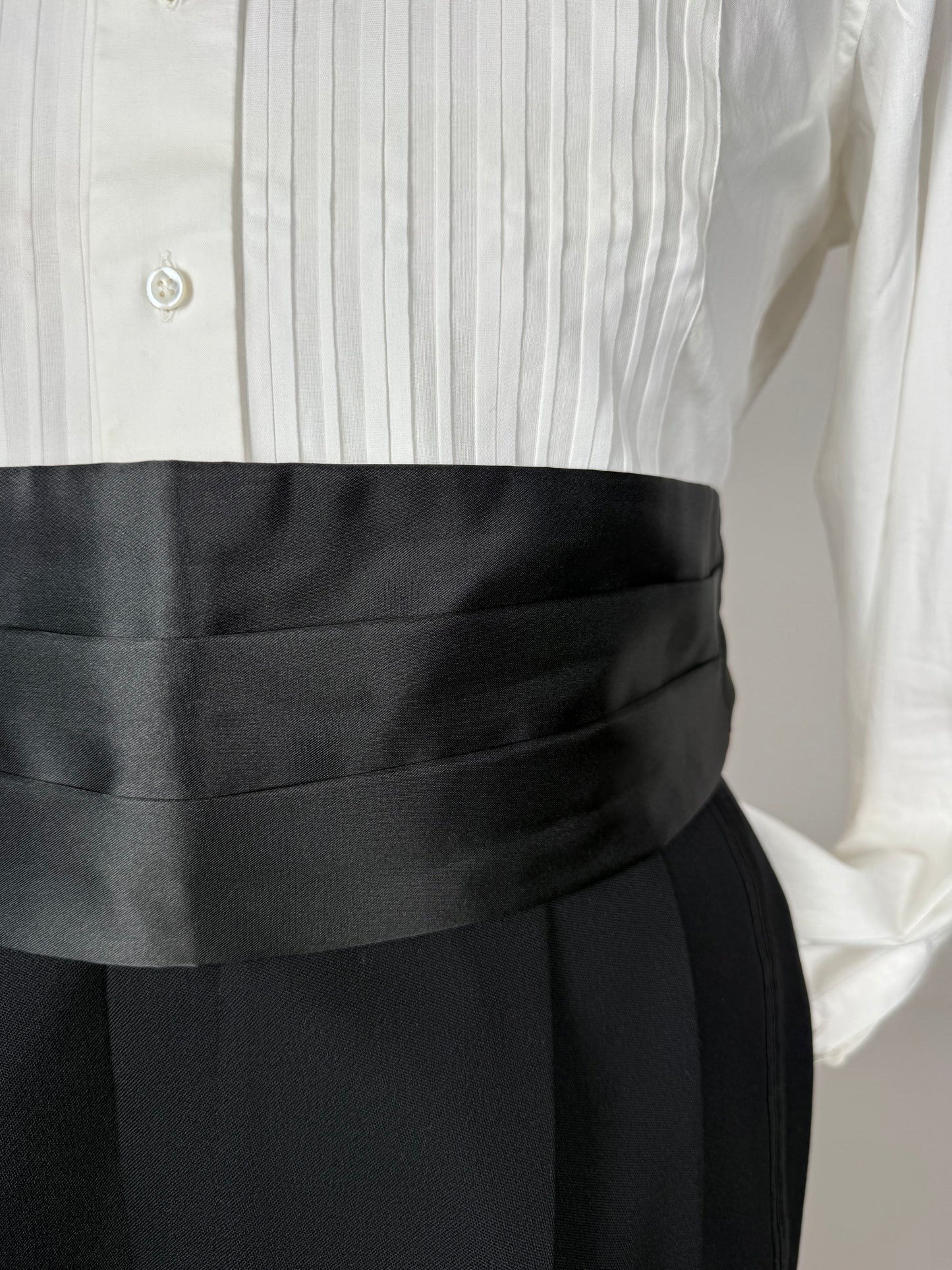 Fascia da smoking in raso di seta - 85-95 cm