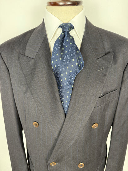 Giacca Coveri anni ‘80 doppiopetto antracite gessata - tg. 54