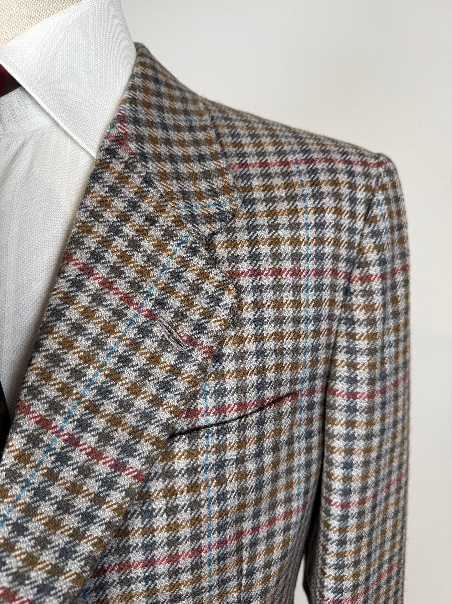 Giacca sartoriale lana e cashmere check - tg. 48/50 corta