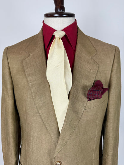 Completo anni '70 misto lino color corda - tg. 50