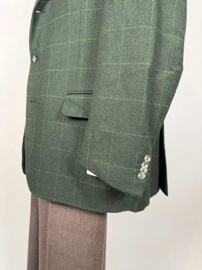 Giacca Cantarelli lana cammello e cashmere verde finestrato - tg. 56