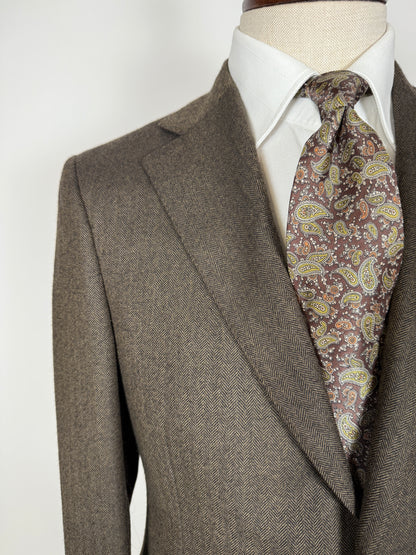 Giacca in lana e cashmere marrone spigato - tg. 44/46