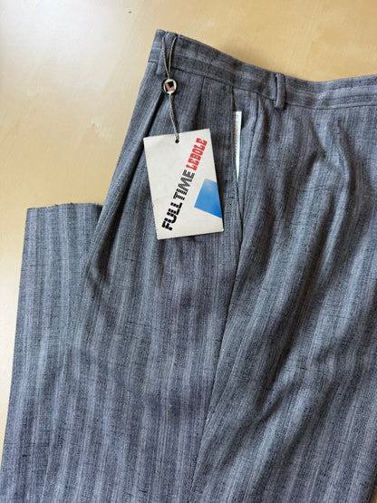 Pantaloni anni '80 grigio chiaro misto lana viscosa e seta (NOS) - tg. 50