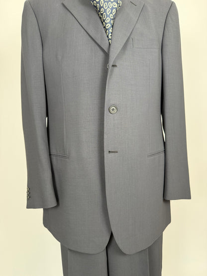 Completo Armani anni '90 fresco lana grigio petrolio - tg. 54