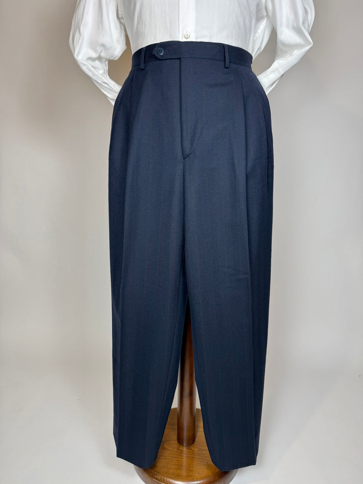 Completo doppiopetto Yves Saint Laurent anni '80 flanella blu - tg. 54/56