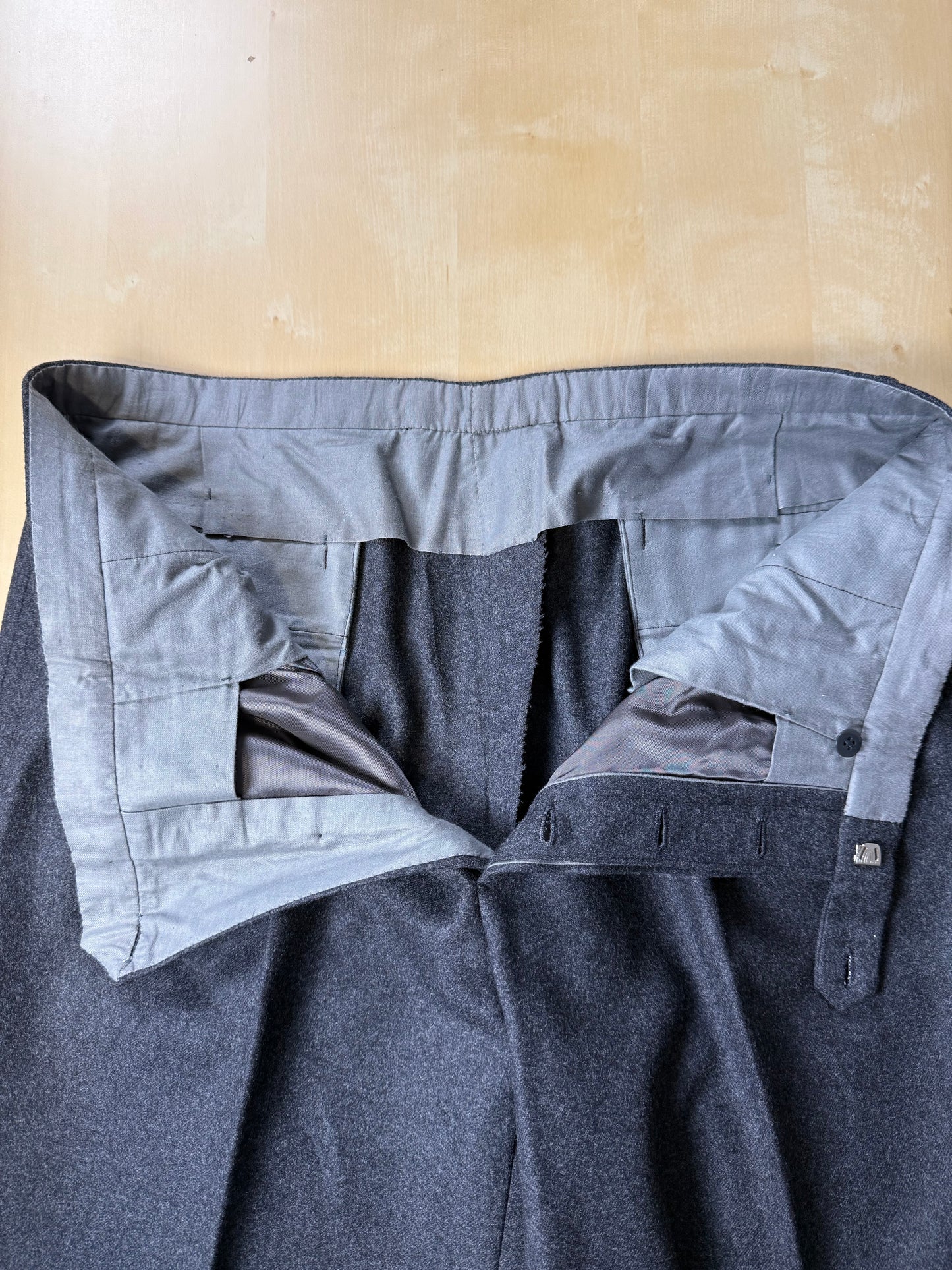 Pantaloni sartoriali anni ‘70/‘80 flanella grigia - tg. 52