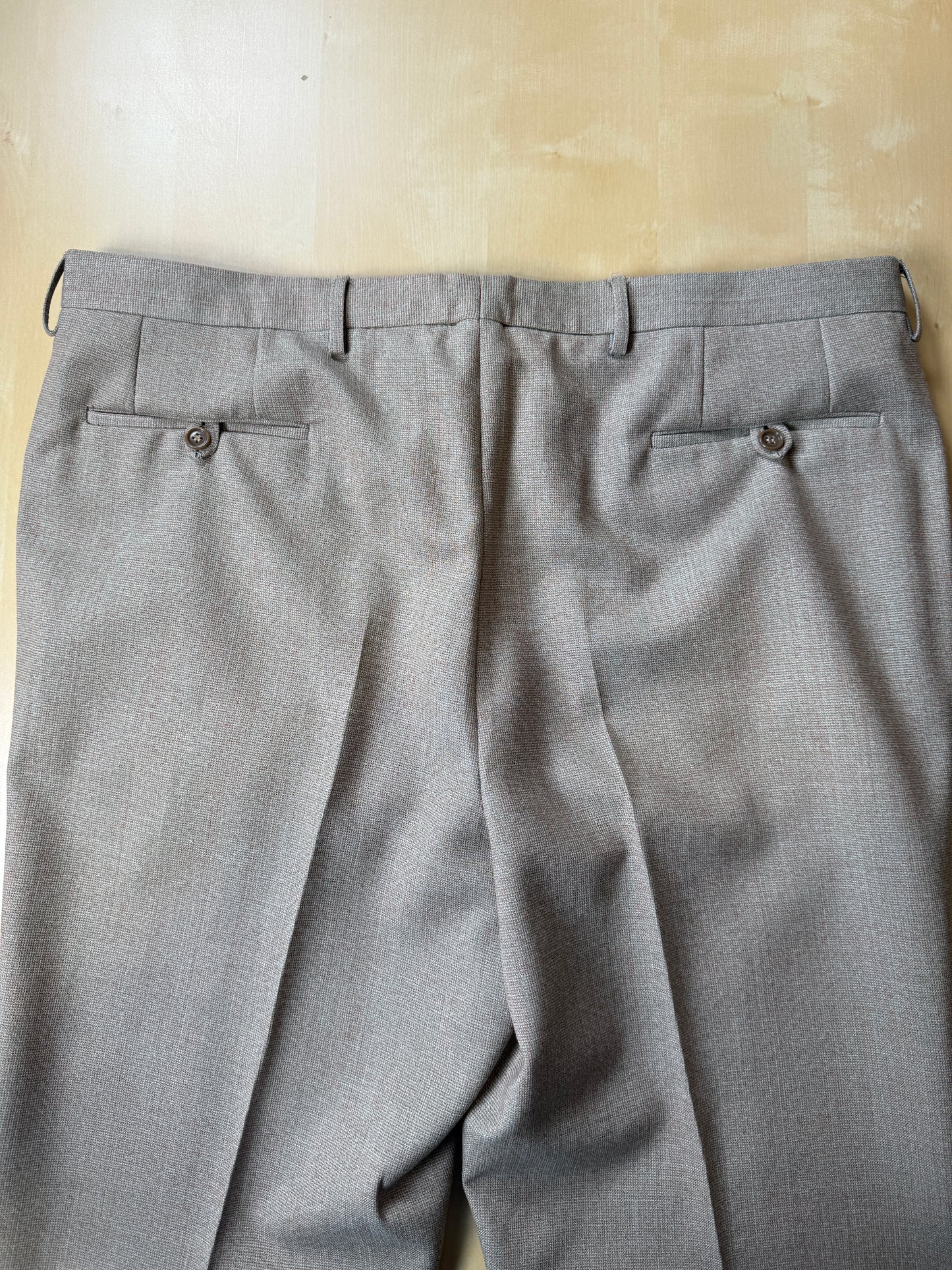 Completo 3 pezzi anni ‘70 hopsack beige - tg. 50/52 drop basso