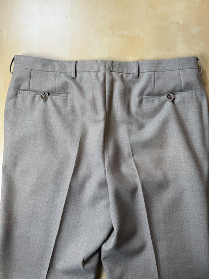 Completo 3 pezzi anni ‘70 hopsack beige - tg. 50/52 drop basso