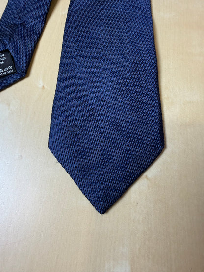 Cravatta Valentino grenadine blu tinta unita