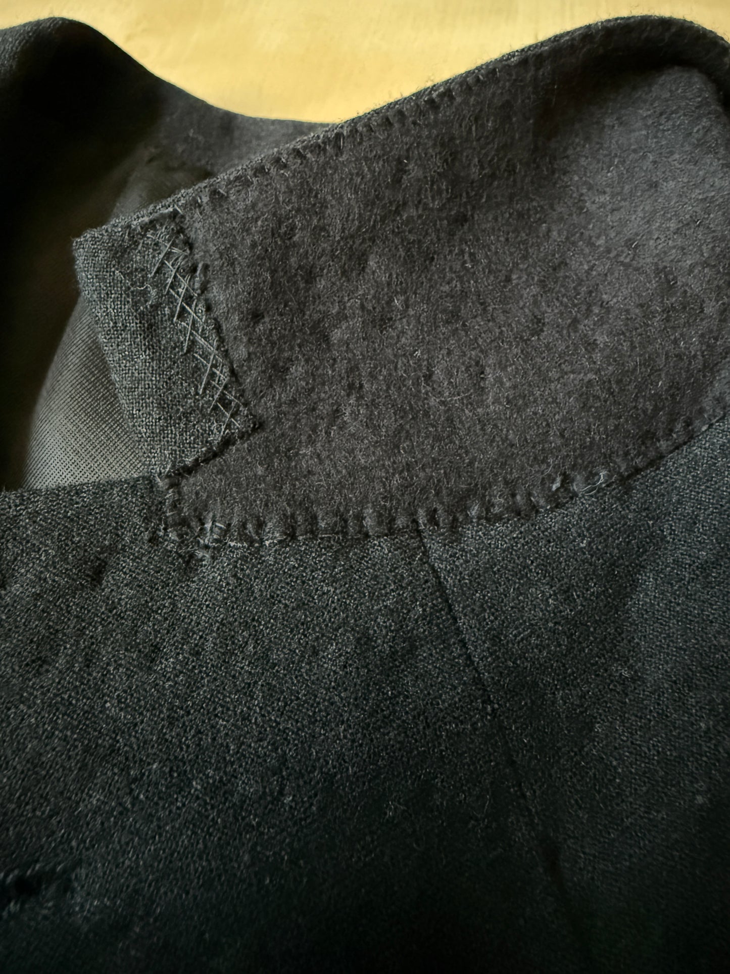 Completo 3 pezzi sartoriale anni ‘60/‘70 in flanella antracite - tg. 50