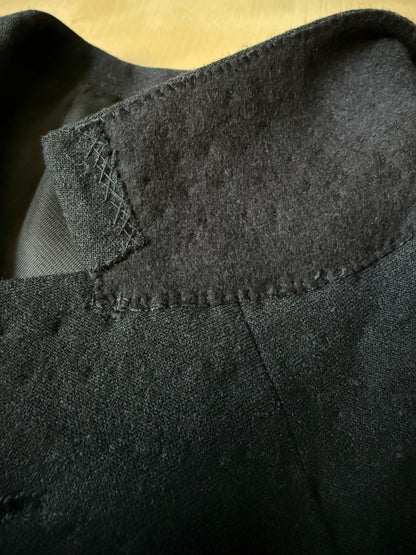 Completo 3 pezzi sartoriale anni ‘60/‘70 in flanella antracite - tg. 50