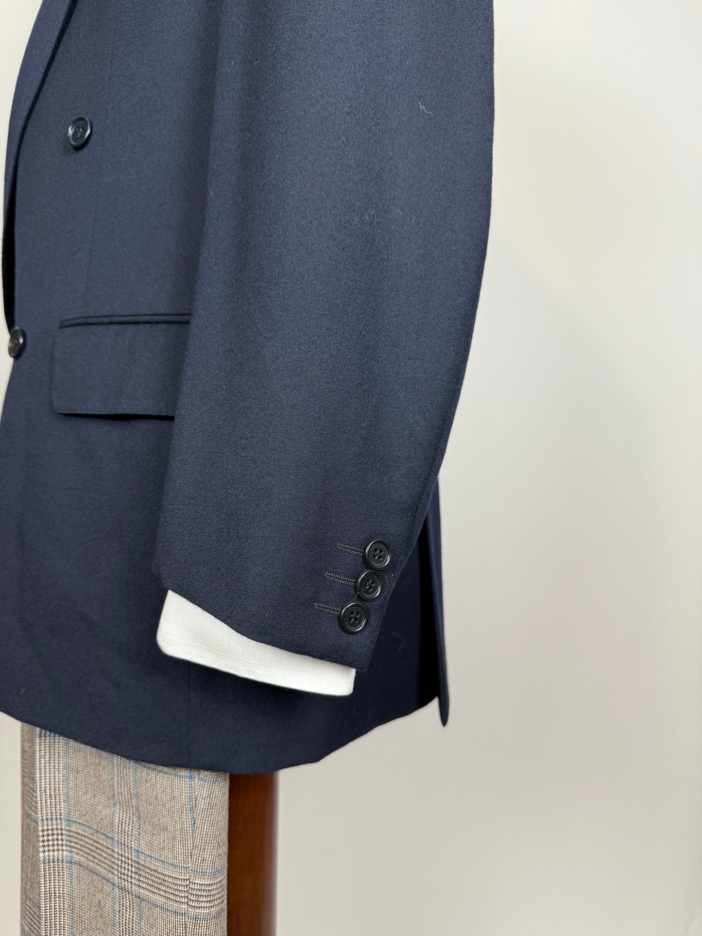 Giacca doppiopetto anni ‘80 flanella blu - tg. 50