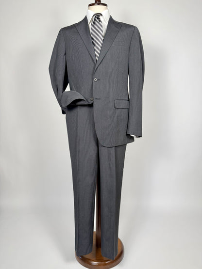 Completo Corneliani lana e seta antracite gessato - tg. 50/52