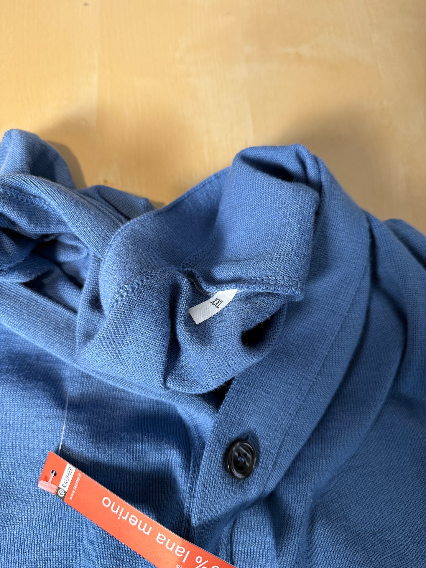 Gilet smanicato in pura lana merino blu cobalto (nuovo) - tg. XXL