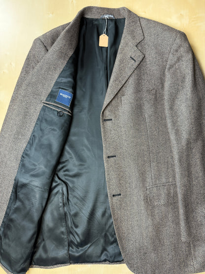 Giacca in puro cashmere marrone spigato - tg. 50