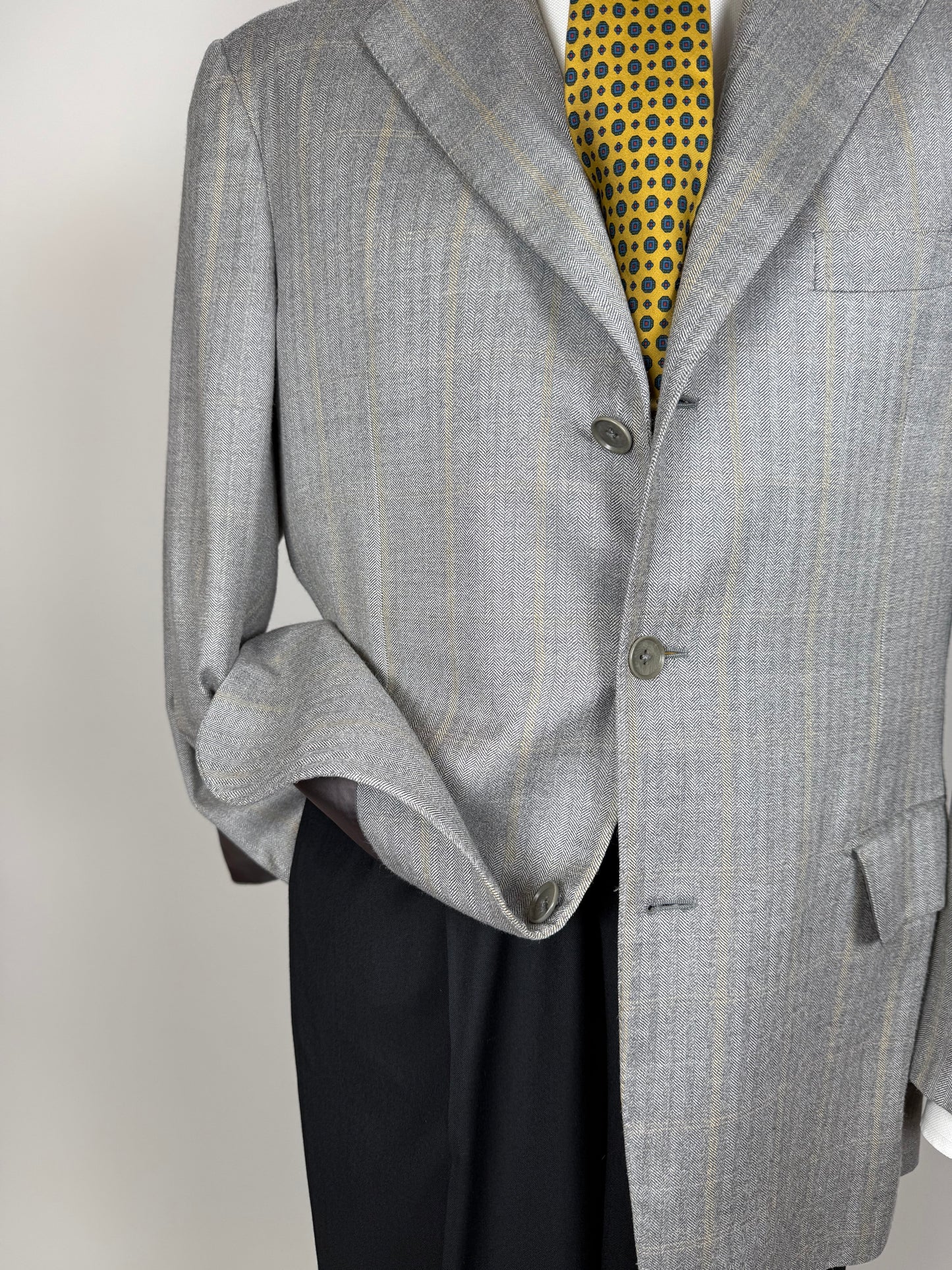 Giacca Isaia seta e lana herringbone - tg. 52