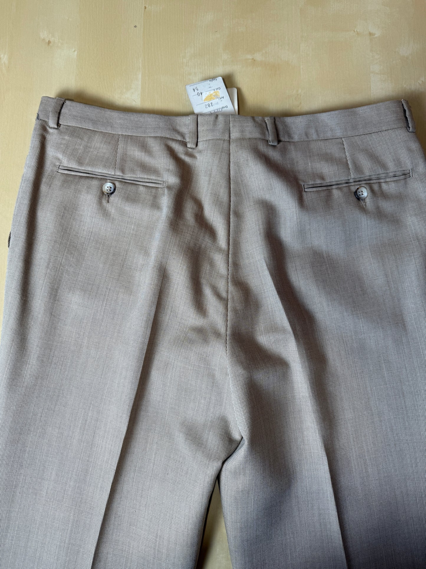 Pantaloni anni ‘70 lana pettinata beige (NOS) - tg. 52
