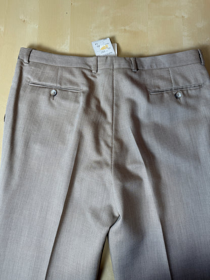 Pantaloni anni ‘70 lana pettinata beige (NOS) - tg. 52