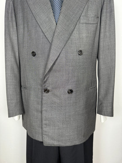 Giacca doppiopetto sartoriale anni '90 in grisaglia - tg. 56