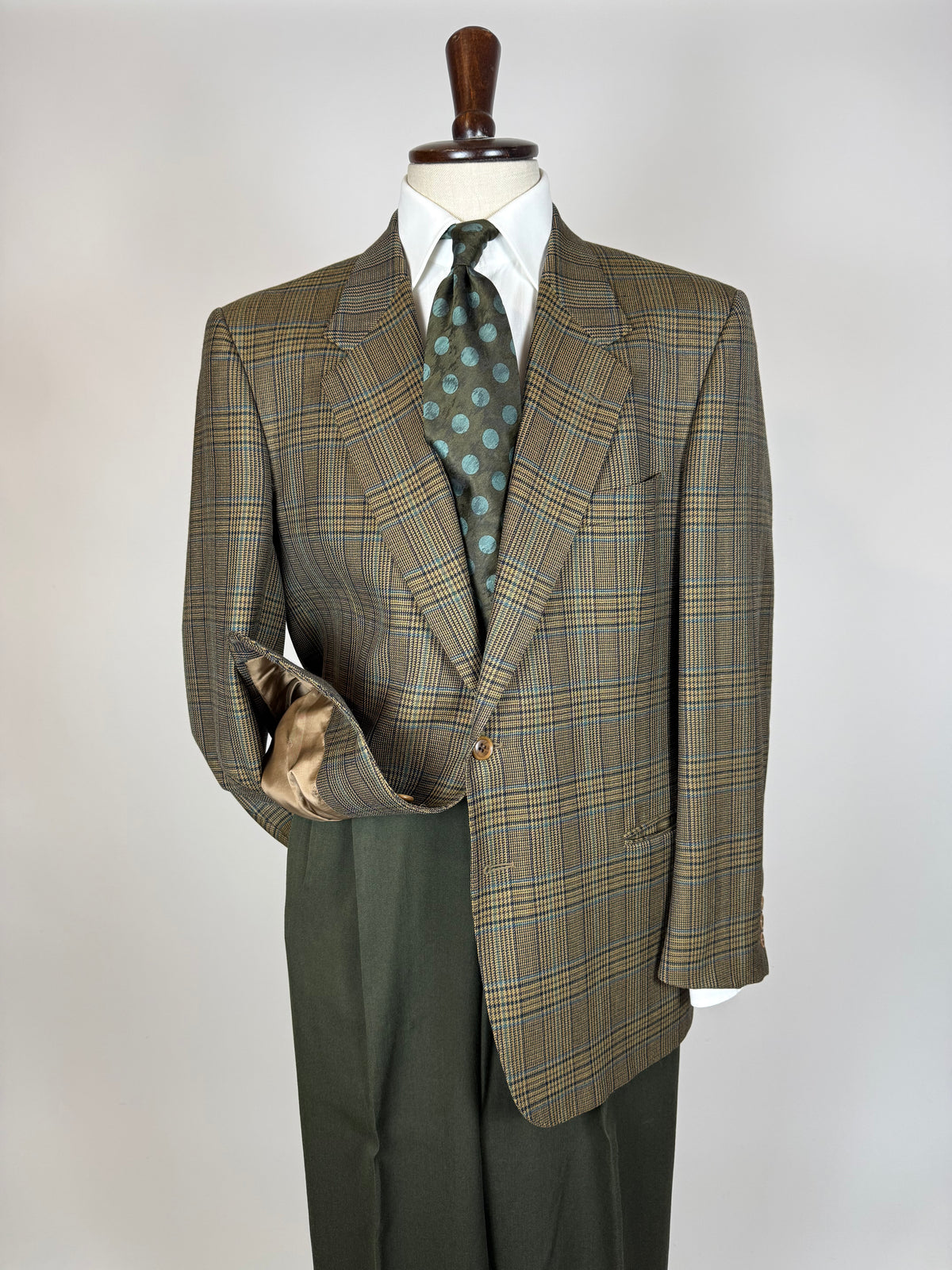 Giacca Valentino anni '80 principe di Galles verde - tg. 52