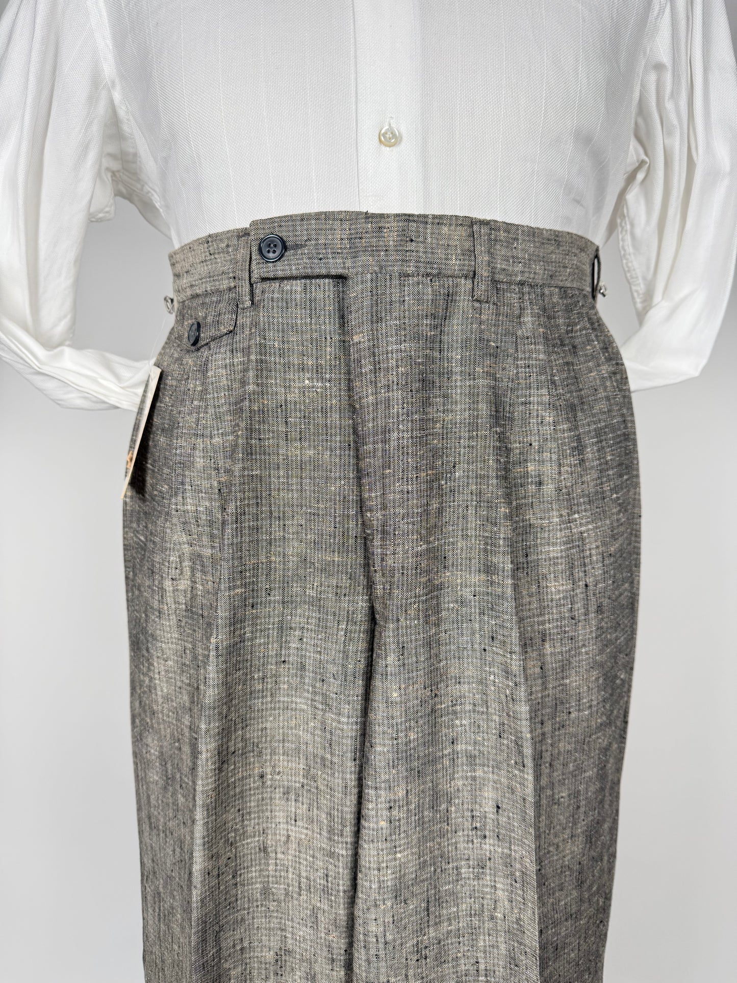 Pantaloni anni '80 misto lino e rayon (NOS) - tg. 48