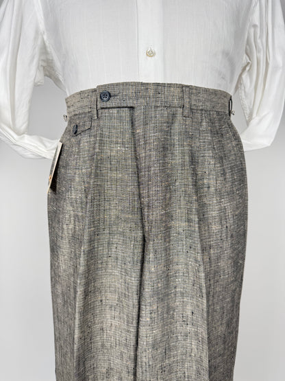 Pantaloni anni '80 misto lino e rayon (NOS) - tg. 48