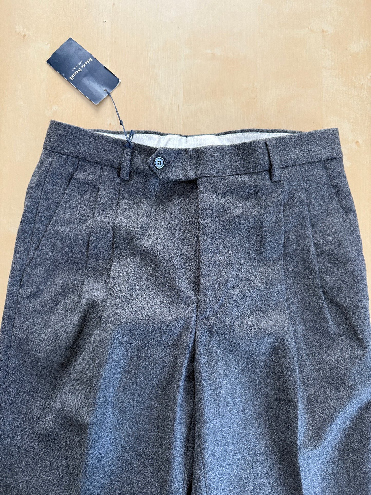Pantaloni anni ‘80 flanella grigio medio (NOS) - tg. 46