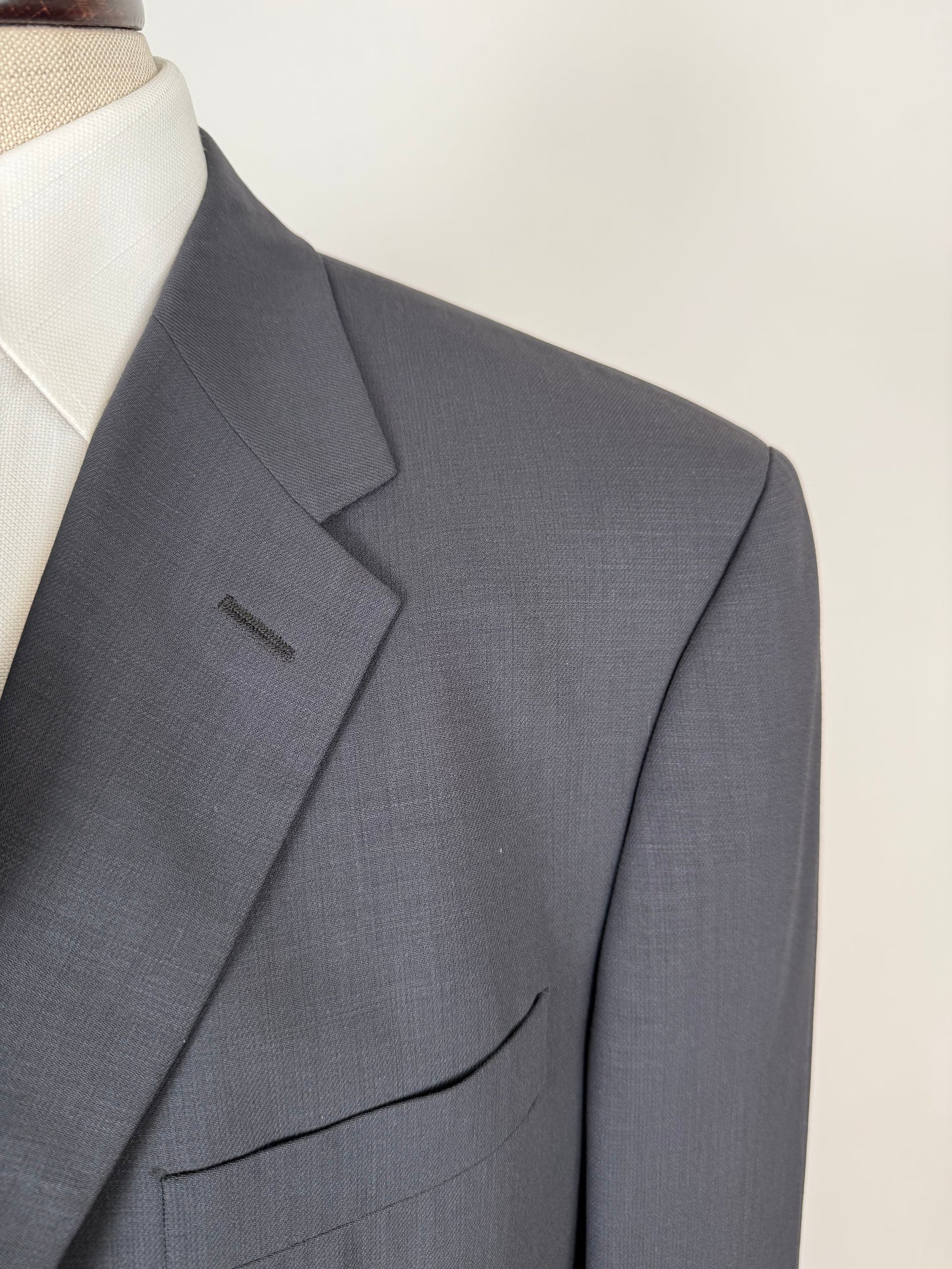 Completo Armani anni '90 fresco lana grigio petrolio - tg. 54