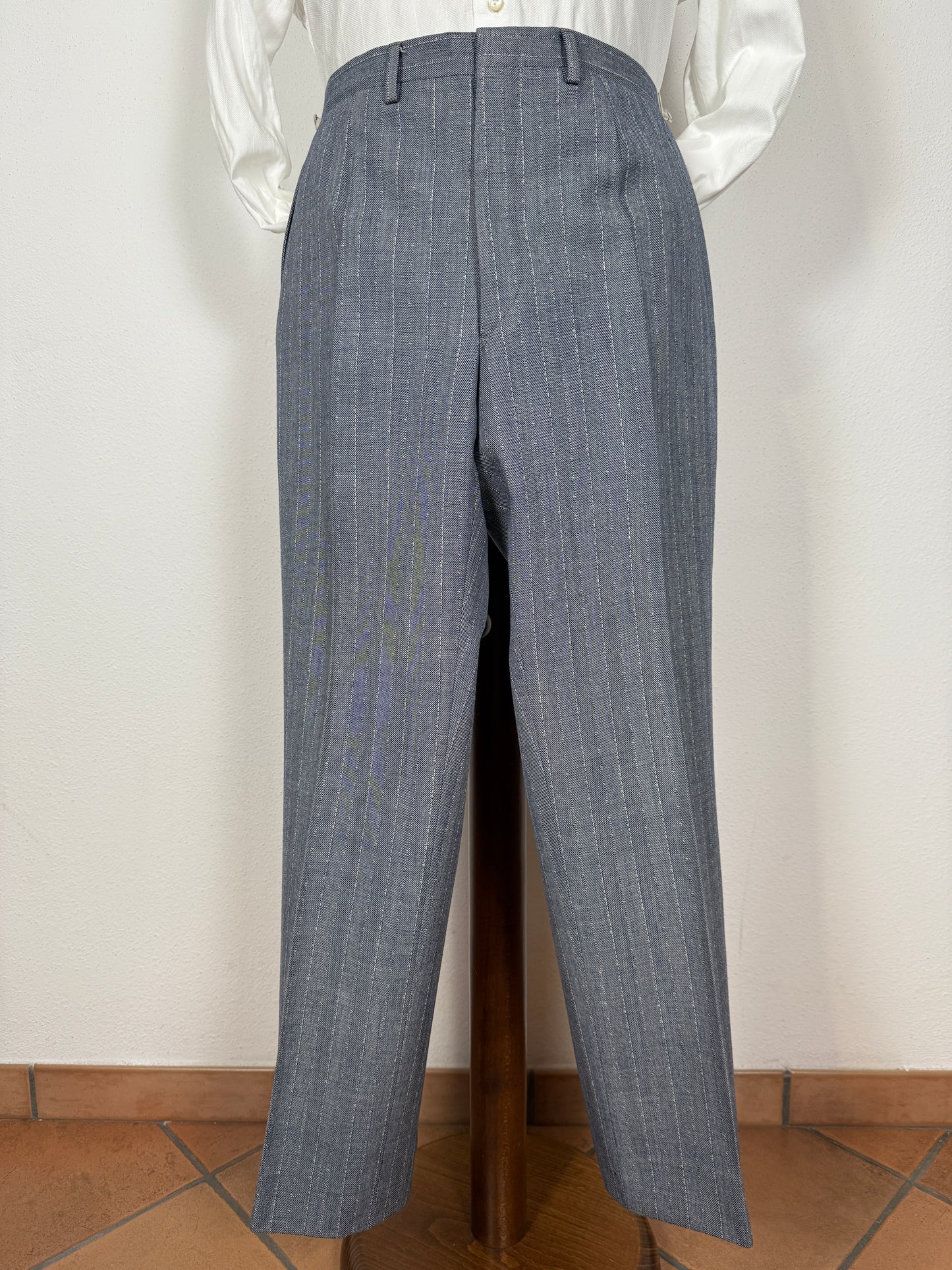 Completo anni ‘60 in grisaglia blu spinato - tg. 48