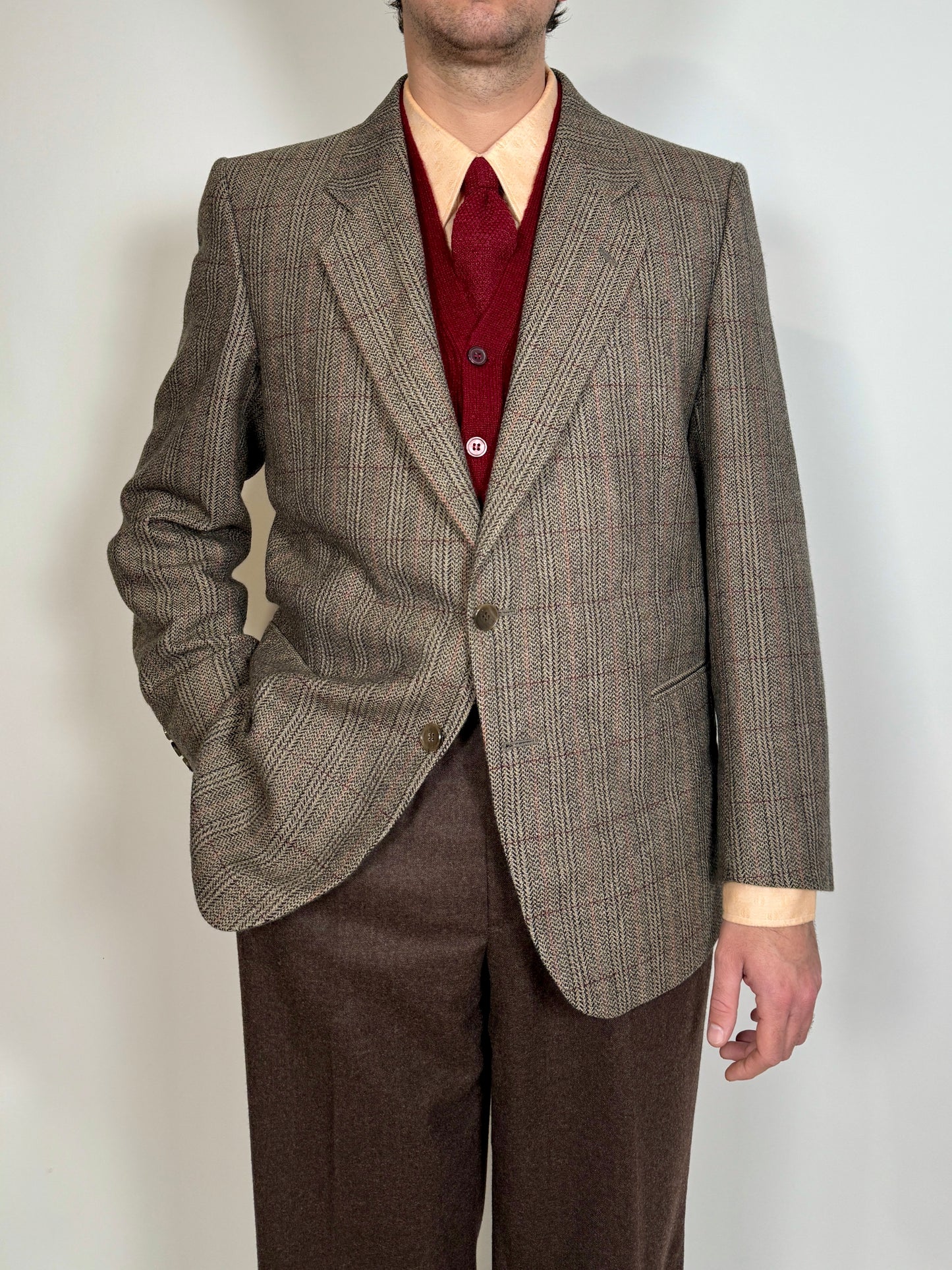 Giacca anni ‘70 spigato windowpane - tg. 52