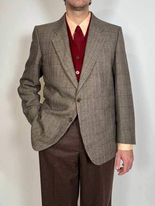 Giacca anni ‘70 spigato windowpane - tg. 52