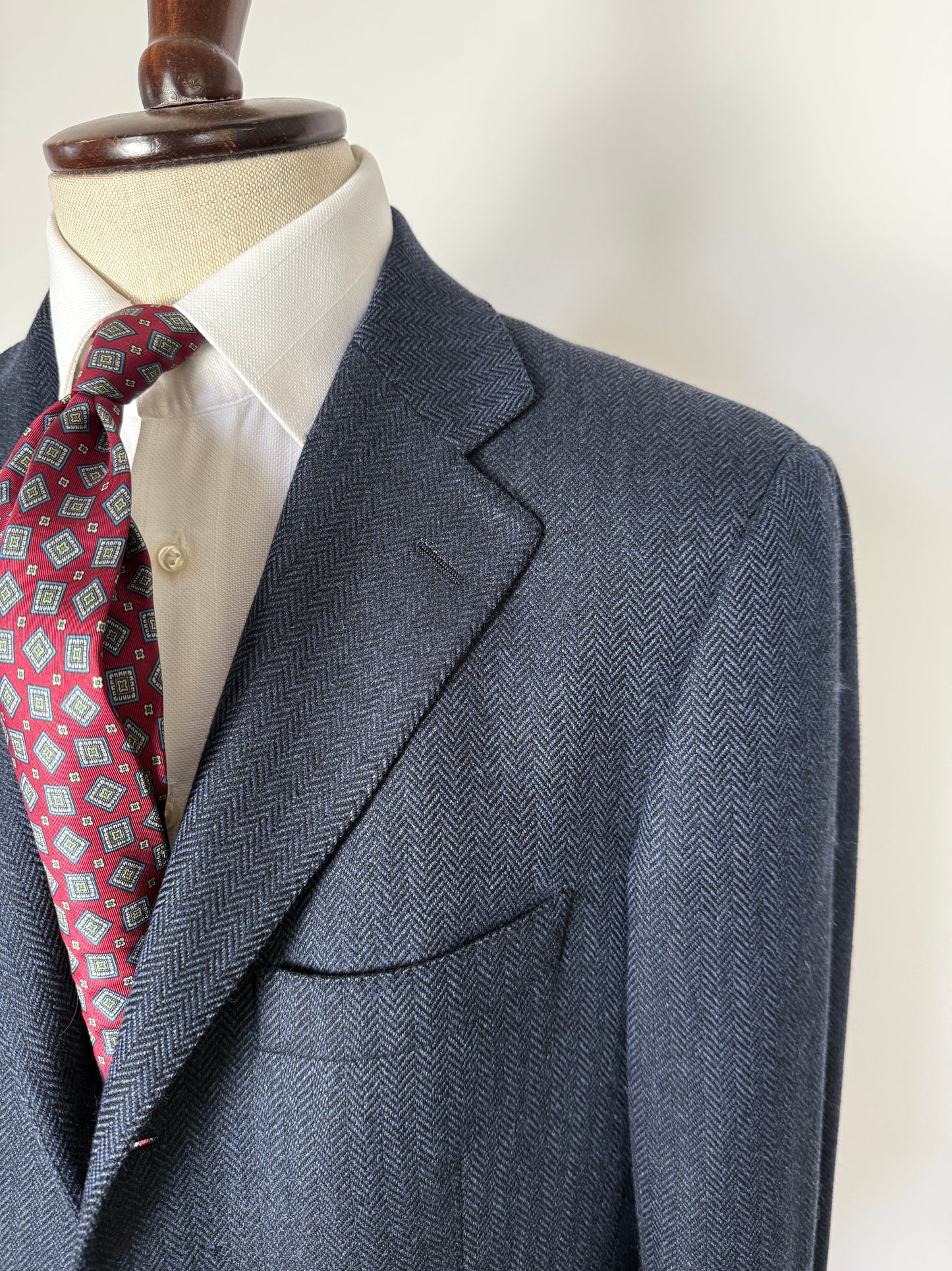 Giacca in puro cashmere spigato tessuto Loro Piana - tg. 50