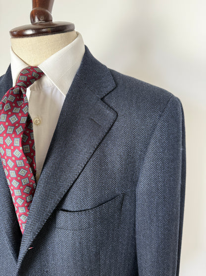 Giacca in puro cashmere spigato tessuto Loro Piana - tg. 50