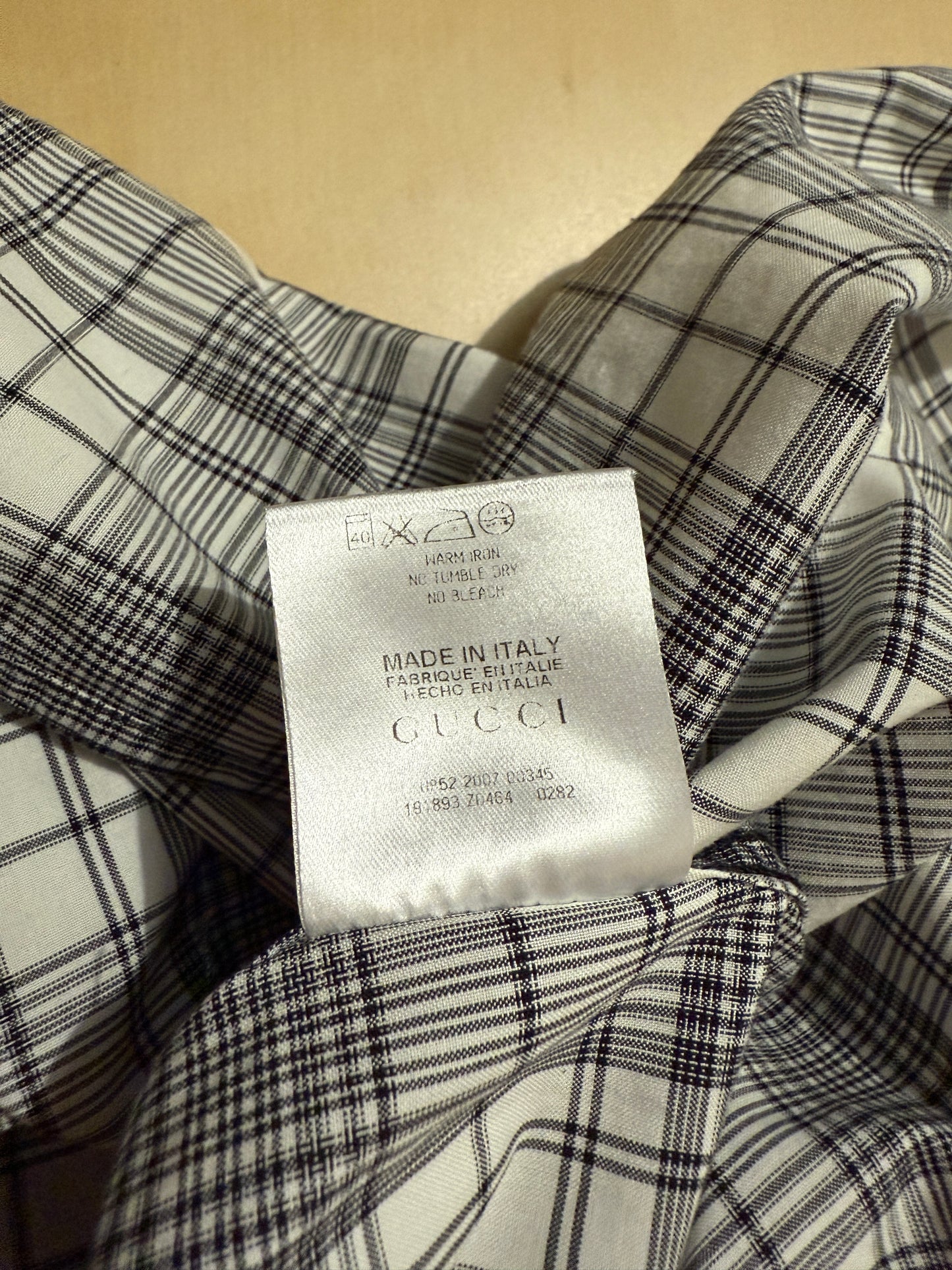 Camicia Gucci quadri glen check - S/M, collo 39