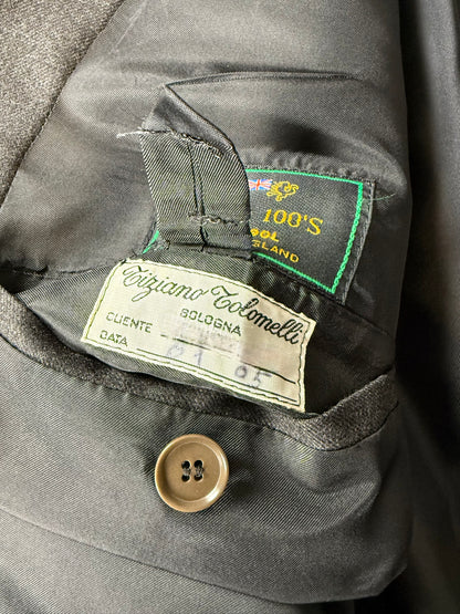 Completo sartoriale flanella inglese grigio antracite - tg. 62 corta drop 0