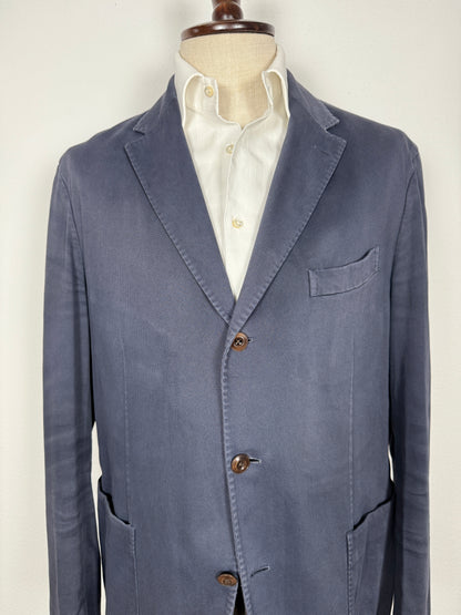 Giacca Boglioli destrutturata in piquet di cotone blu - tg. 54/56