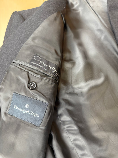 Giacca Ermenegildo Zegna anni ‘90 lana pettinata grigio antracite - tg. 52 drop basso