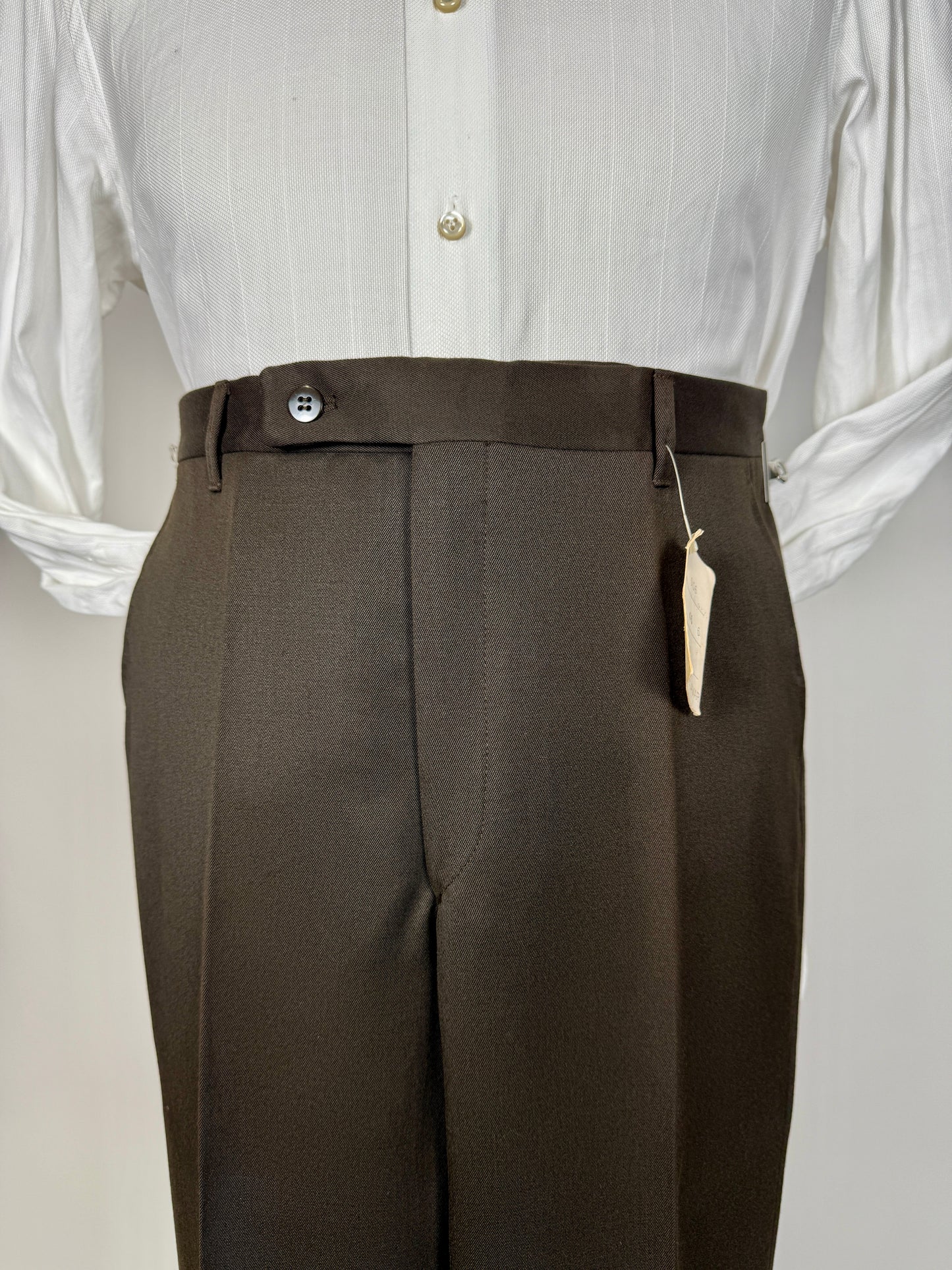Pantaloni anni ‘70 twill pettinato marrone (NOS) - tg. 44