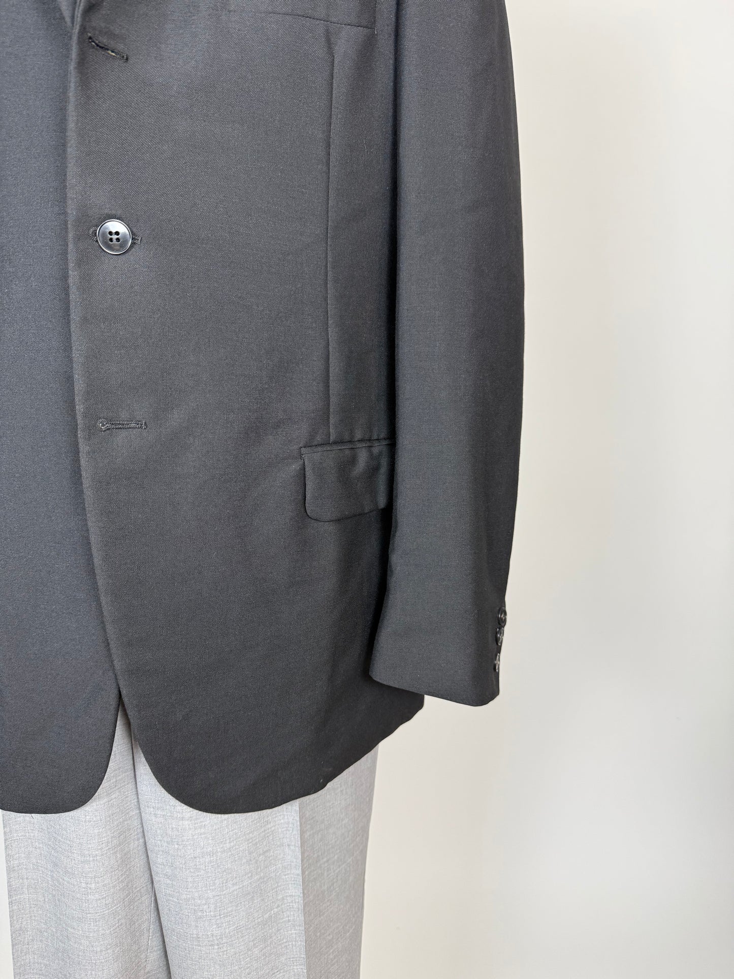 Giacca anni '60 lana-mohair blu - tg. 52 lunga