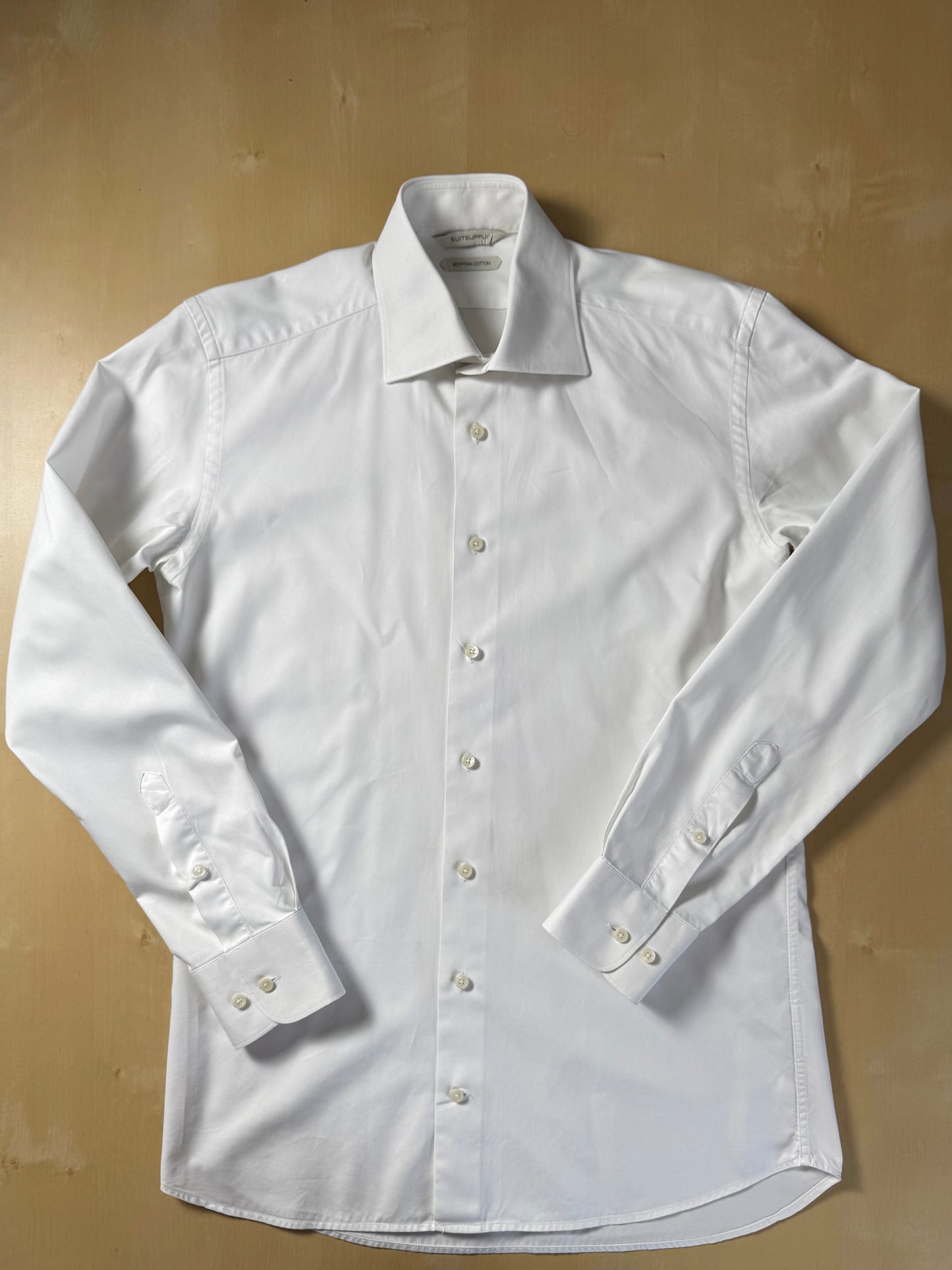 Camicia bianca Suitsupply twill cotone egiziano - XS/S collo 38